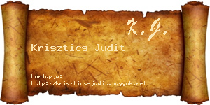 Krisztics Judit névjegykártya